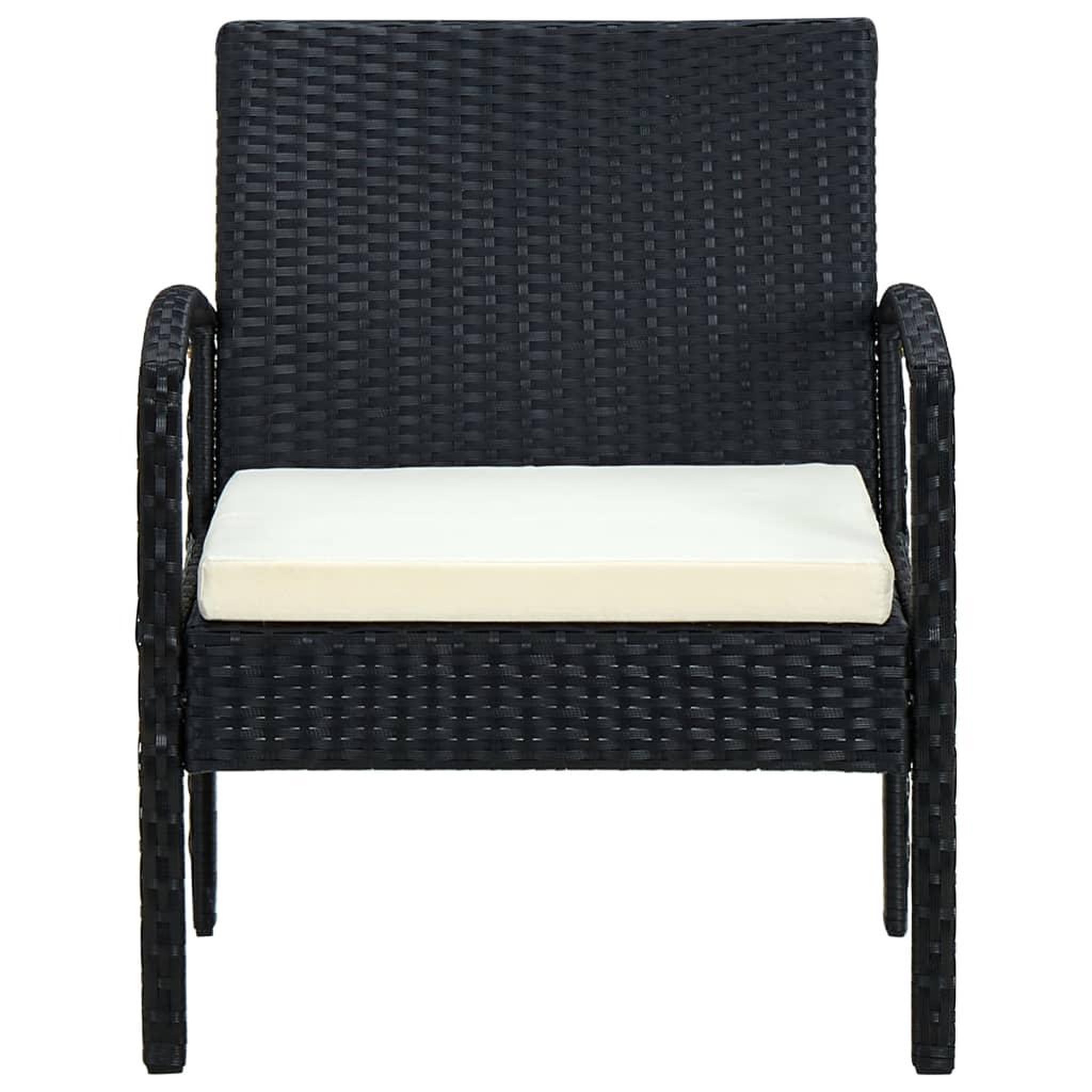 Voir la diapositive 2 : VIDAXL Chaise de jardin avec coussin Resine tressee Noir