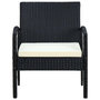 Voir la diapositive 2 : VIDAXL Chaise de jardin avec coussin Resine tressee Noir