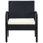 Voir la diapositive 2 : VIDAXL Chaise de jardin avec coussin Resine tressee Noir