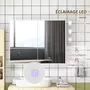 KLEANKIN Armoire miroir LED de salle de bain - 2 portes, 2 étagères - tactile, lumière réglable - MDF blanc laqué verre
