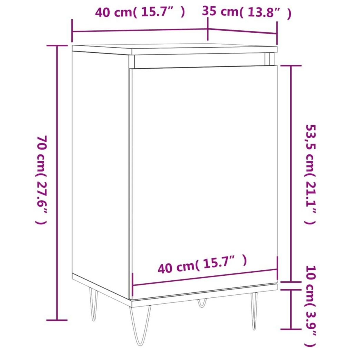 VIDAXL Buffet blanc brillant 40x35x70 cm bois d'ingenierie