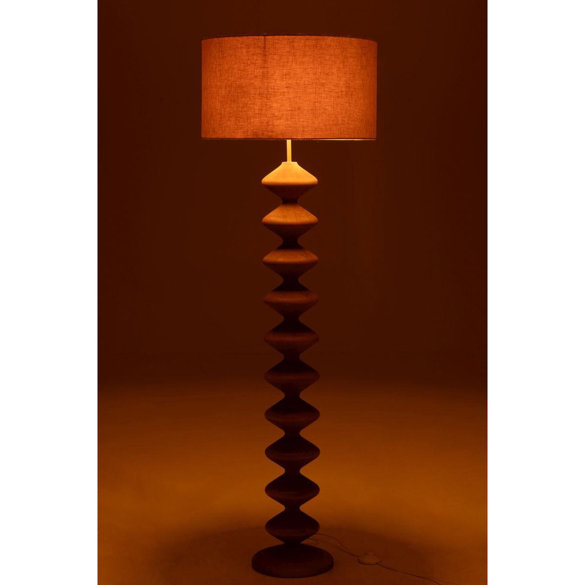 Voir la diapositive 3 : J-LINE Lampadaire en bois  chenille  156cm naturel