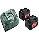 METABO SAS Pack énergie 18 V Pack 2 Batteries 5,2 Ah Li-Power + chargeur rapide - ASC 145