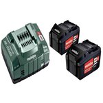 METABO SAS Pack énergie 18 V Pack 2 Batteries 5,2 Ah Li-Power + chargeur rapide - ASC 145