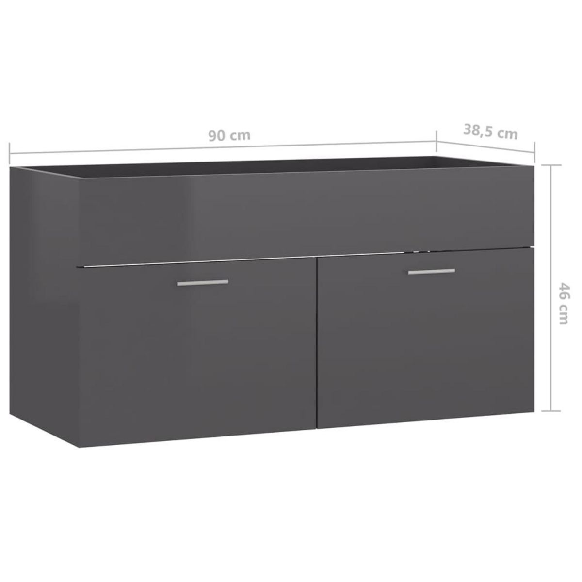 VIDAXL Armoire d'evier et lavabo integre Gris brillant Bois ingenierie