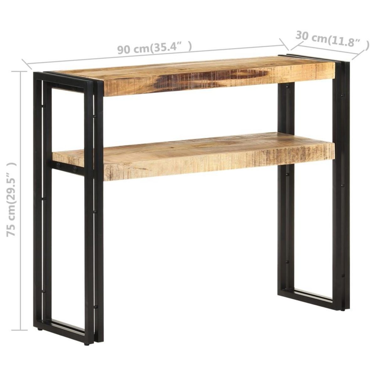 VIDAXL Table console 90x30x75 cm Bois de manguier brut