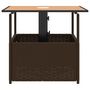 Voir la diapositive 5 : VIDAXL Table de jardin avec trou de parasol marron resine tressee