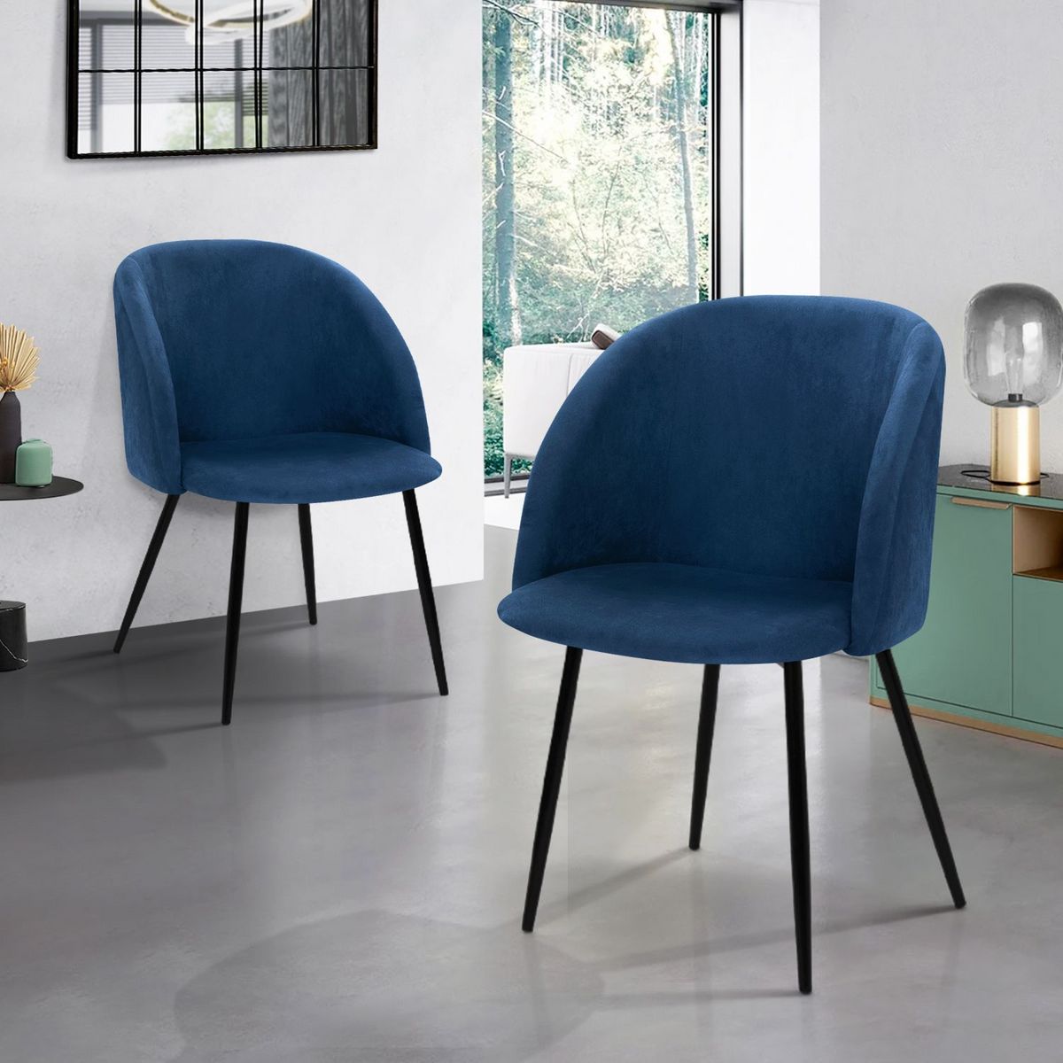 Lot de 2 chaises en velours NINON