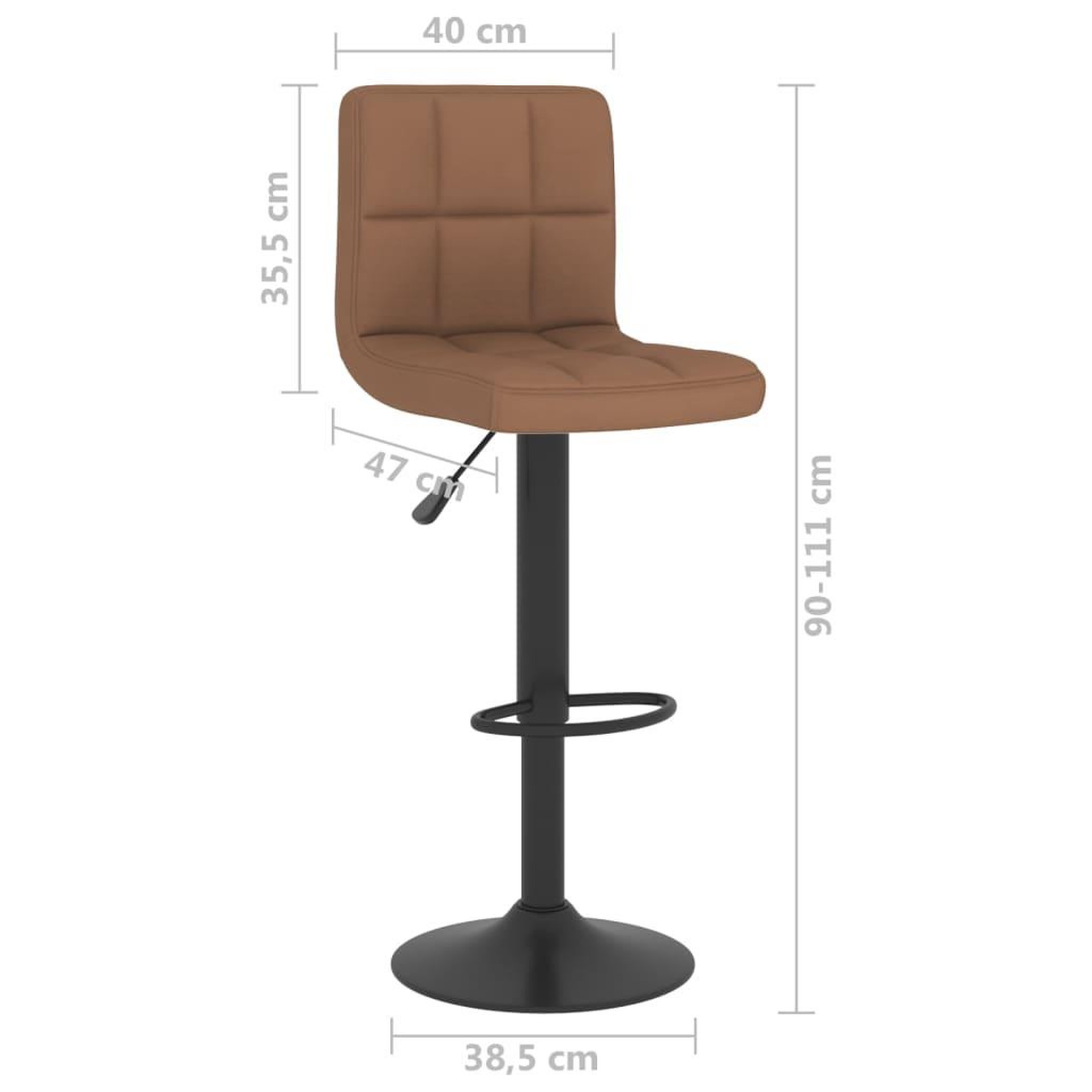 Voir la diapositive 6 : VIDAXL Tabourets de bar lot de 2 marron tissu