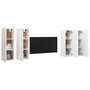 Voir la diapositive 3 : VIDAXL Meubles TV 4 pcs Blanc 30,5x30x90 cm Bois d'ingenierie