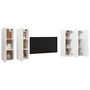 Voir la diapositive 3 : VIDAXL Meubles TV 4 pcs Blanc 30,5x30x90 cm Bois d'ingenierie
