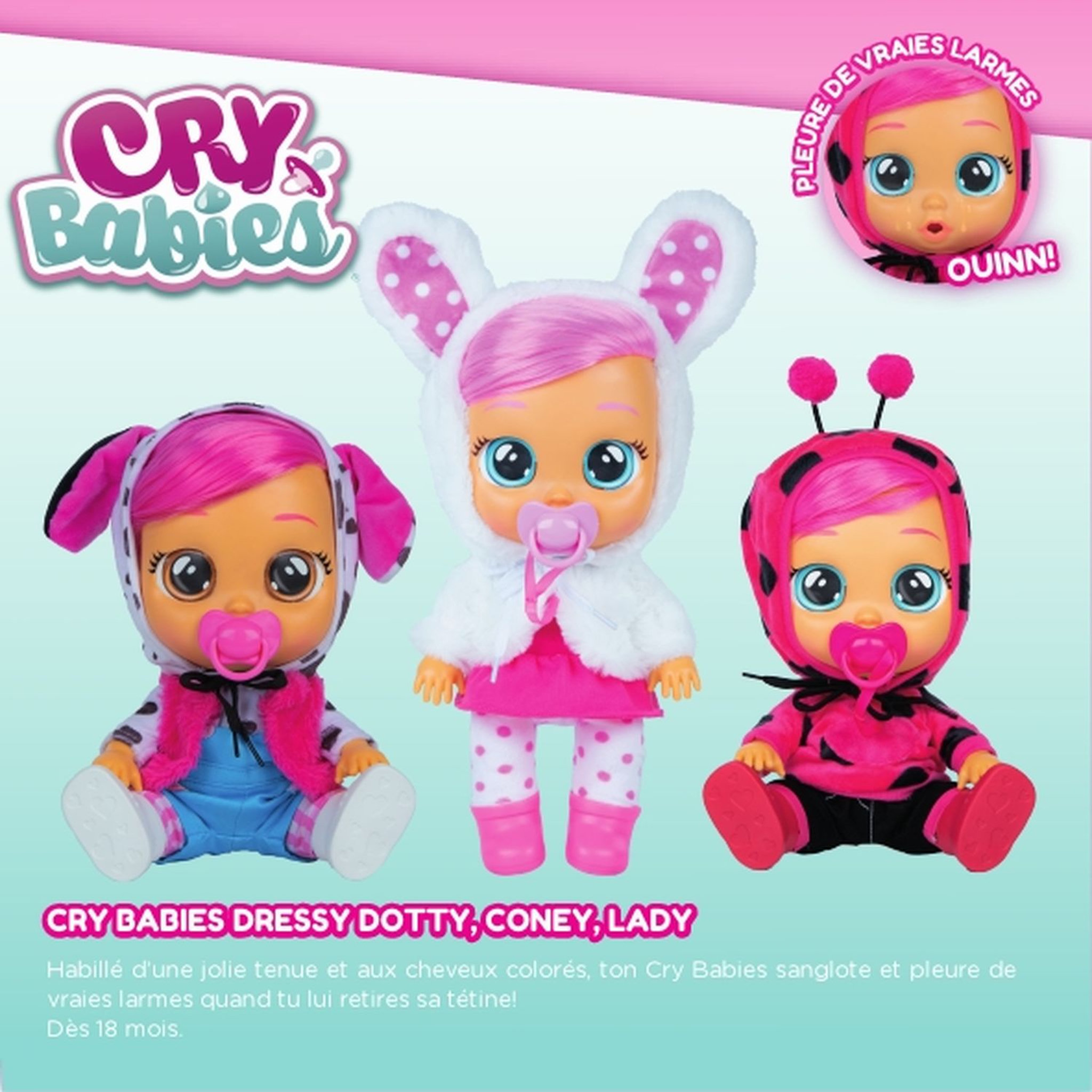 Voir la diapositive 4 : IMC TOYS Poupon à fonction - CRY Babies dressy Coney