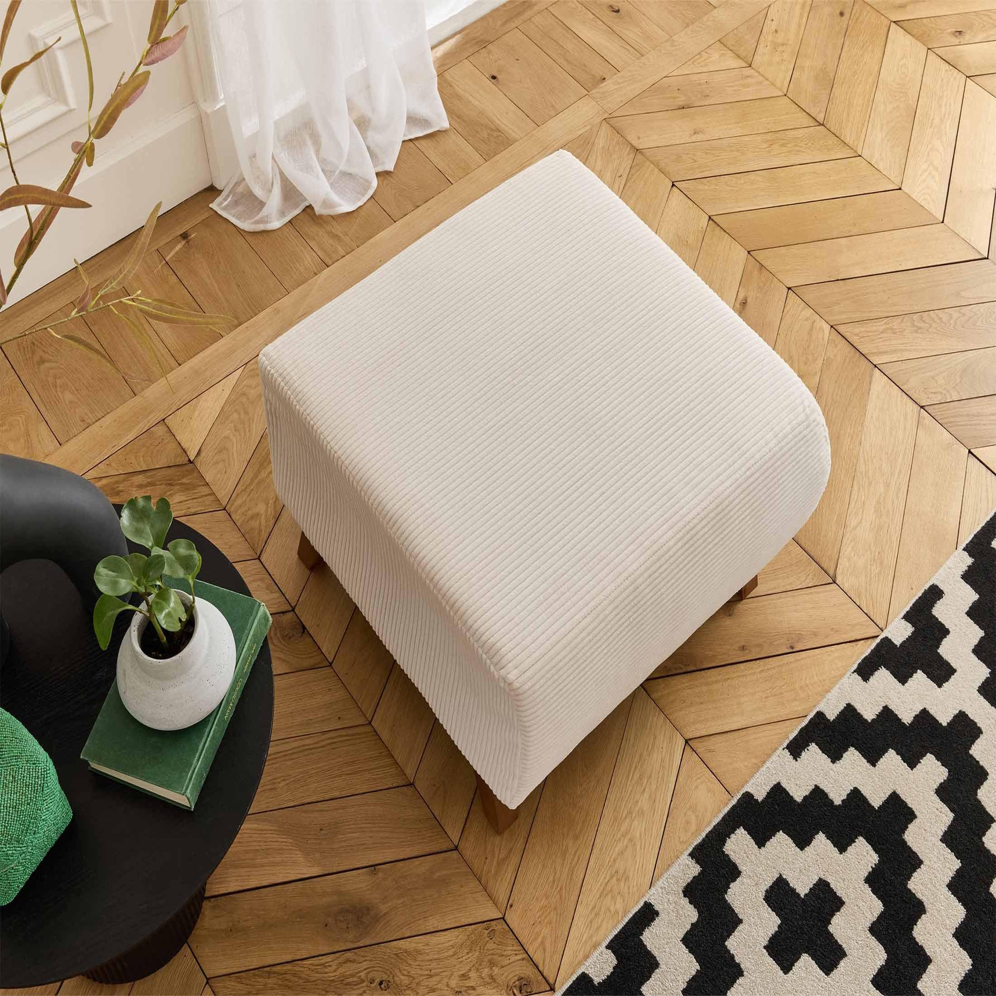 Voir la diapositive 4 : BEST MOBILIER Cristal - pouf modulable - 65 cm - en velours côtelé