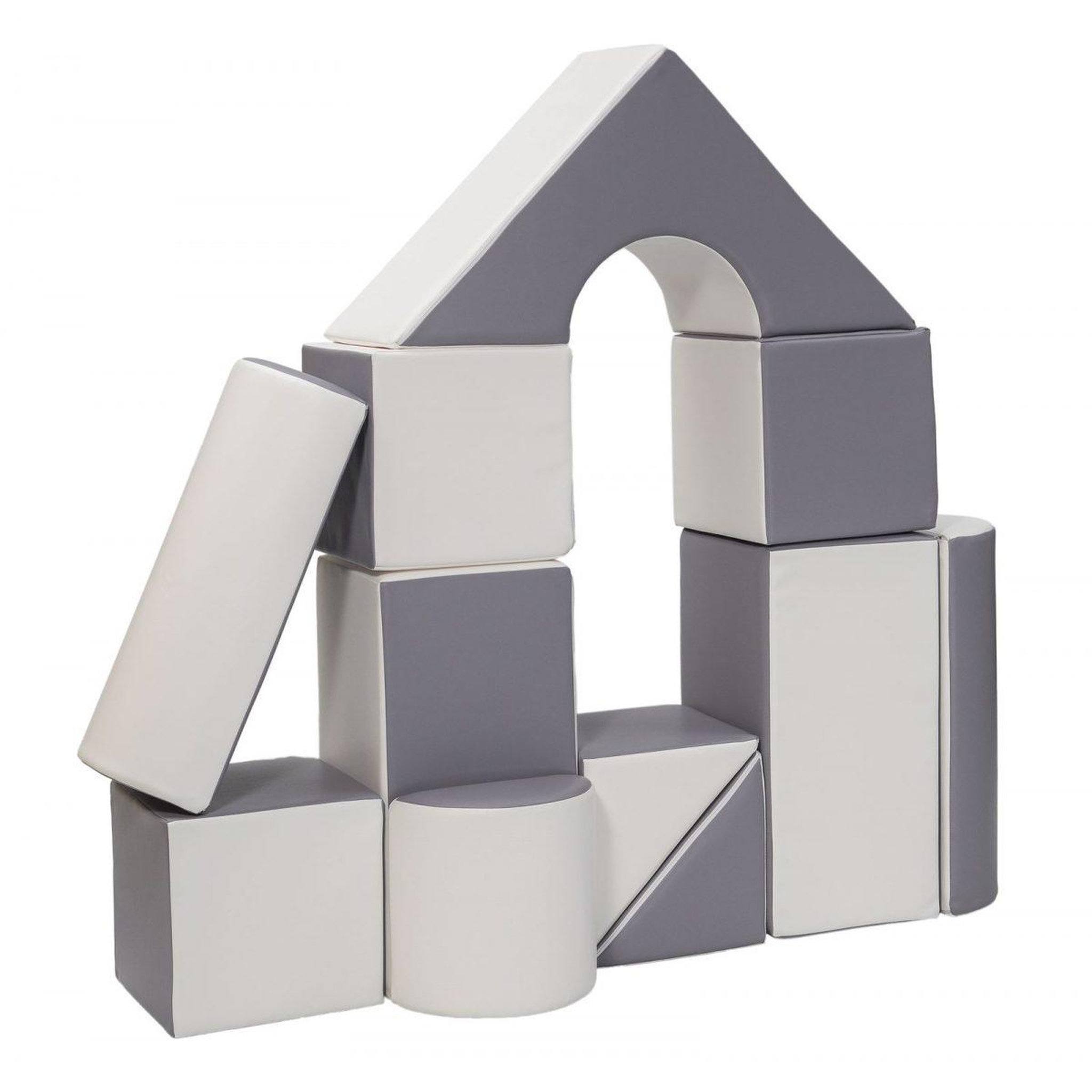 VELINDA Set de 11 blocs en mousse pour le jeu blanc, gris