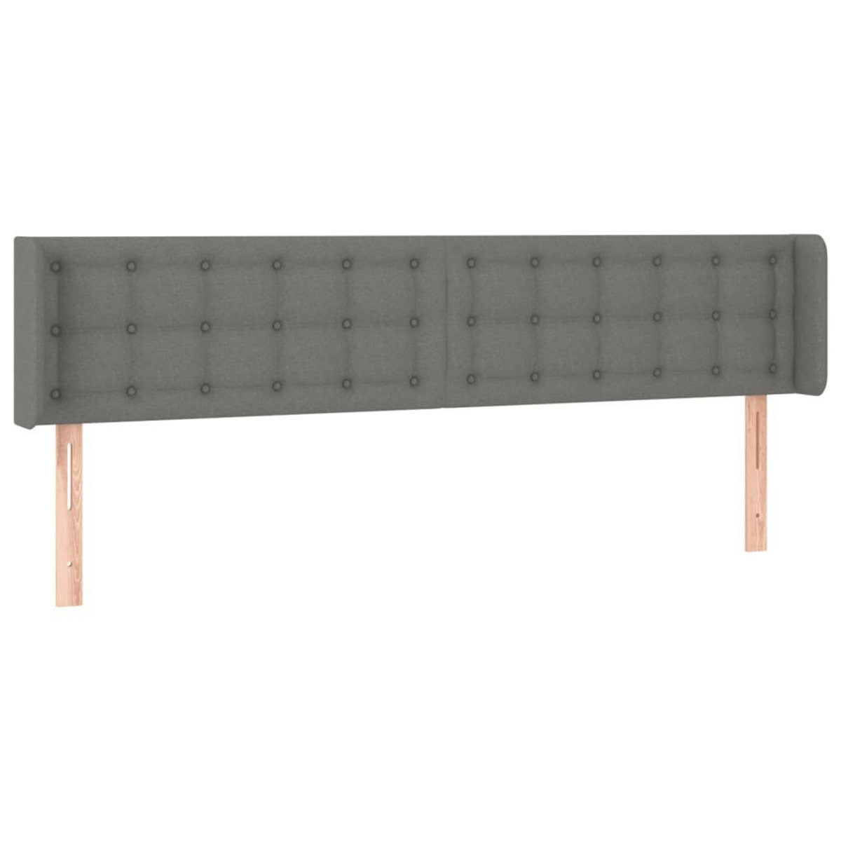 VIDAXL Tete de lit a LED Gris fonce 163x16x78/88 cm Tissu