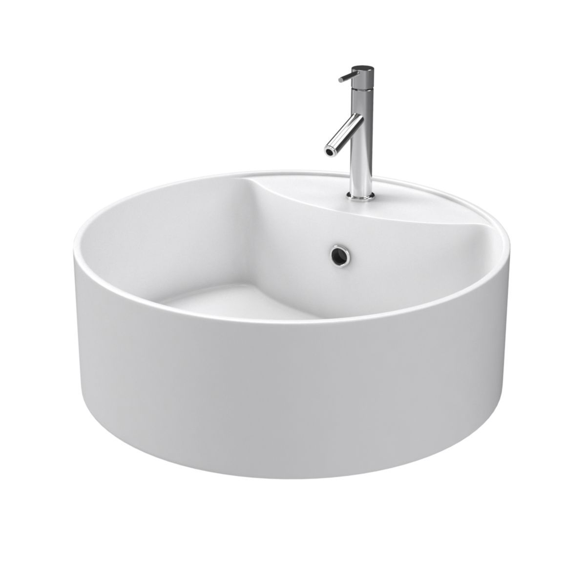 Aurlane Vasque en céramique ronde Dark fjord