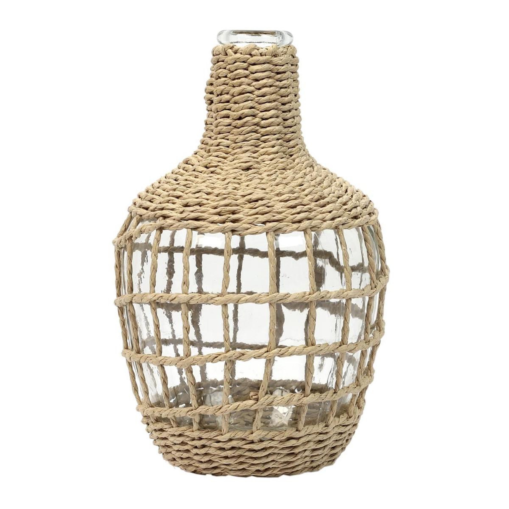 The Home Deco Factory Vase design  dame jeanne tressée  25cm naturel