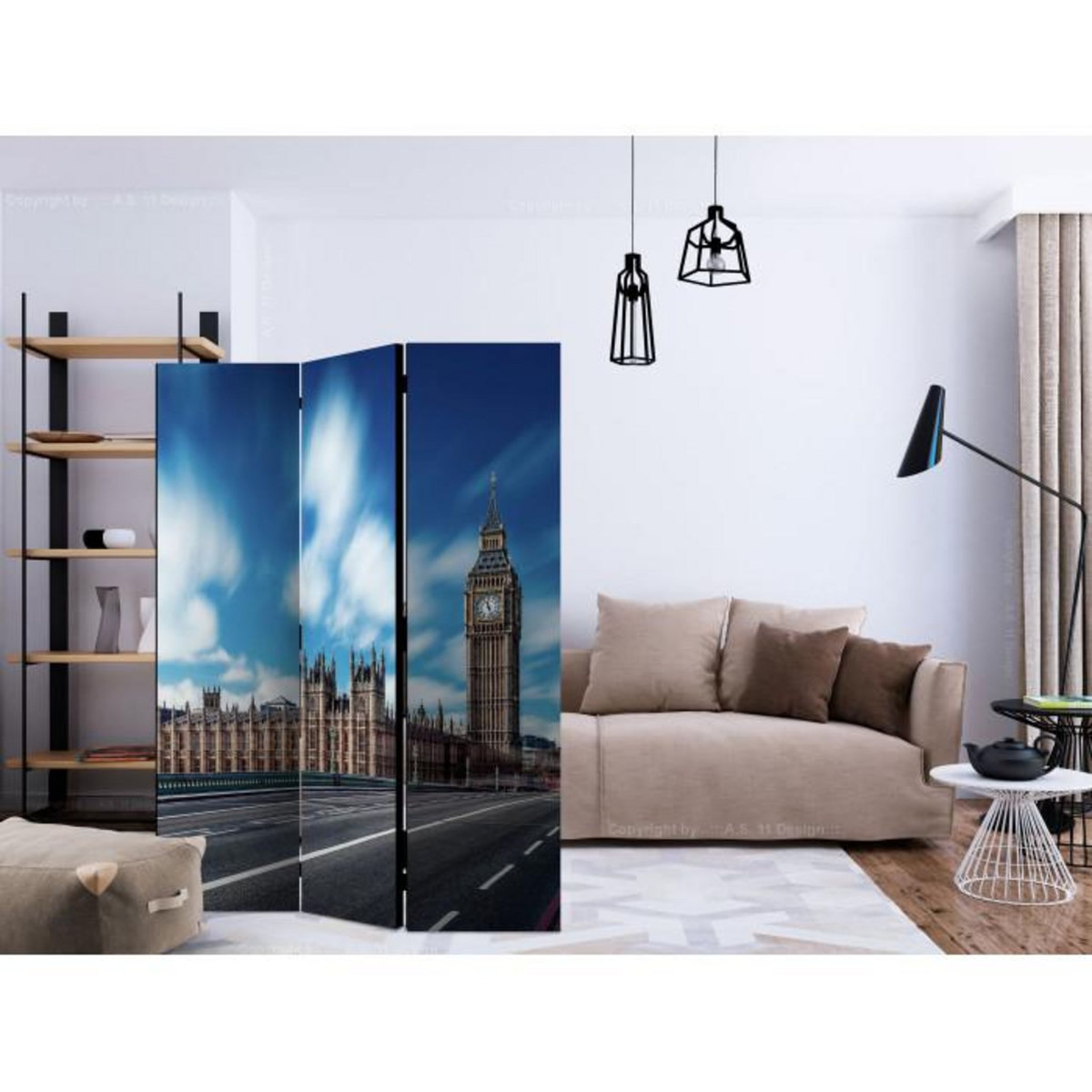 Paris Prix Paravent 3 Volets  Sunny London  135x172cm