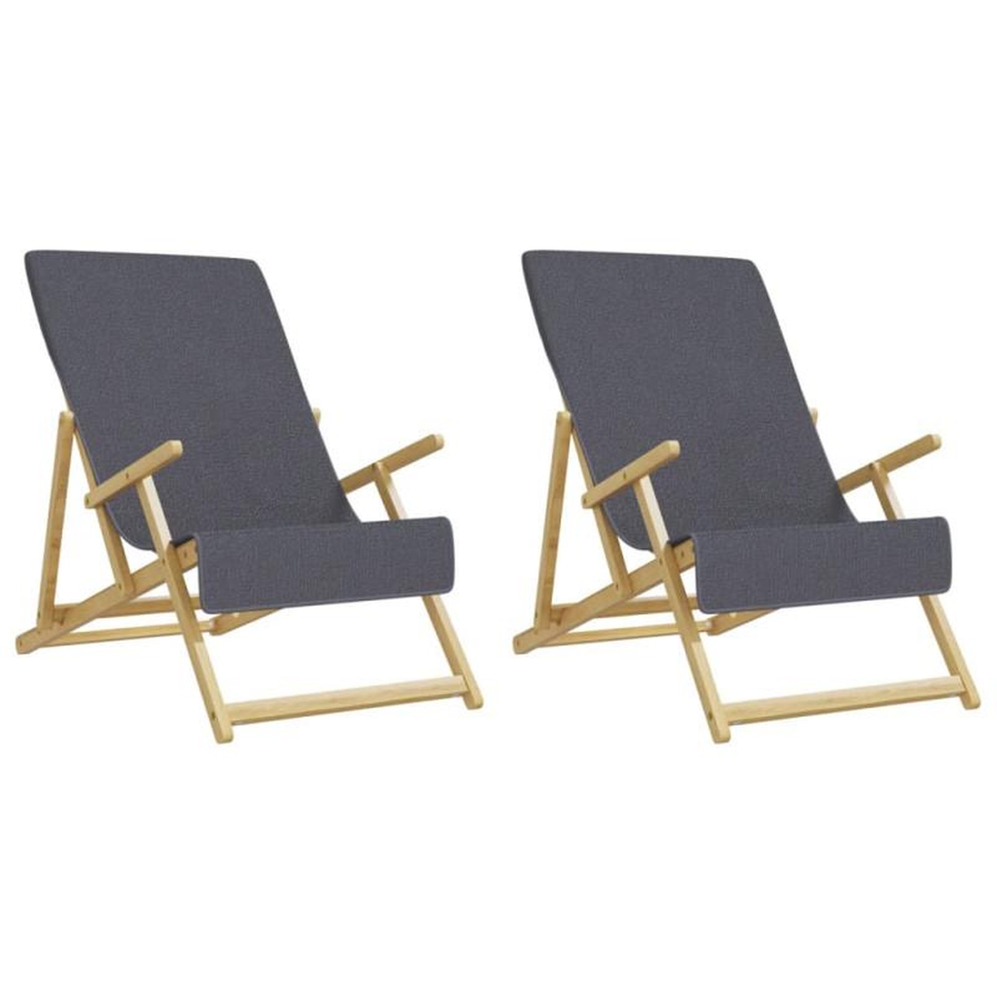 Voir la diapositive 4 : VIDAXL Serviettes de plage 2 pcs anthracite 60x135 cm tissu 400 GSM