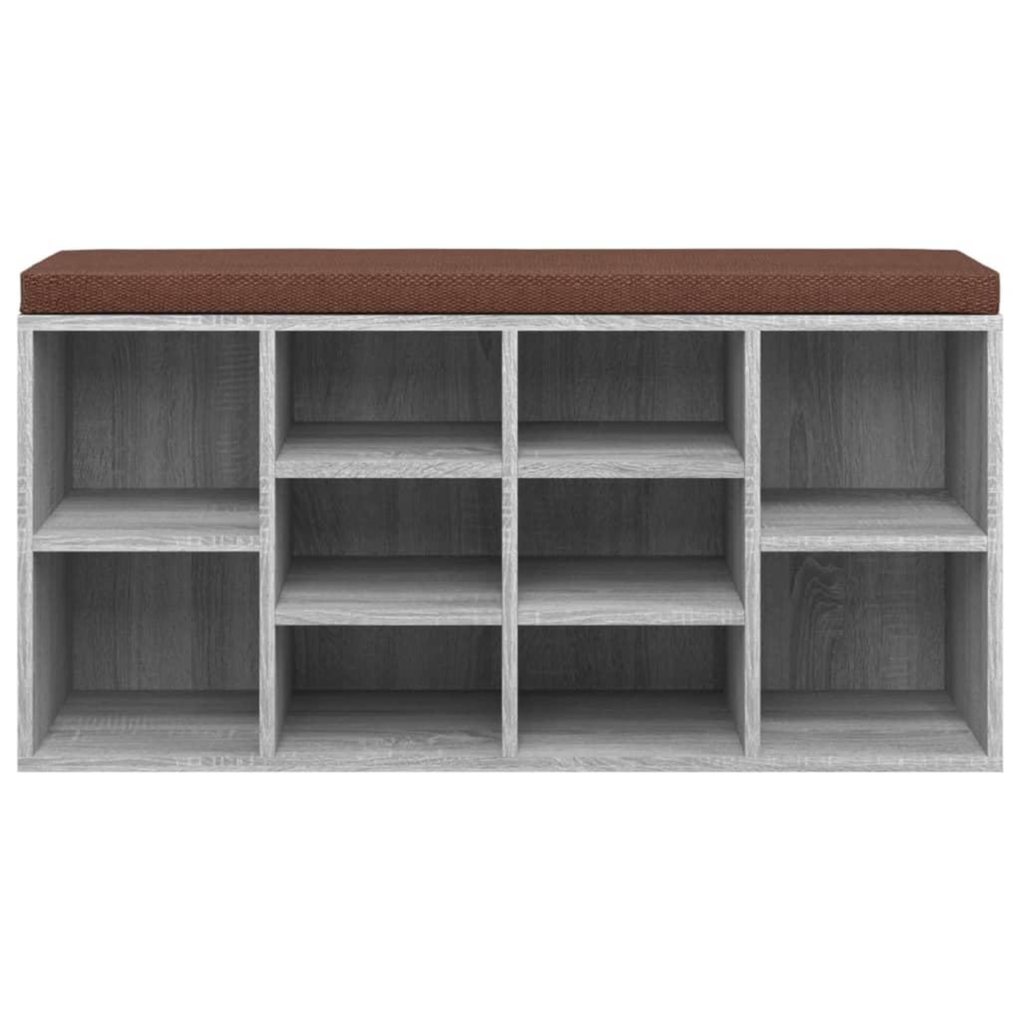 Voir la diapositive 4 : VIDAXL Banc a chaussures Sonoma gris 103x30x48 cm Bois d'ingenierie