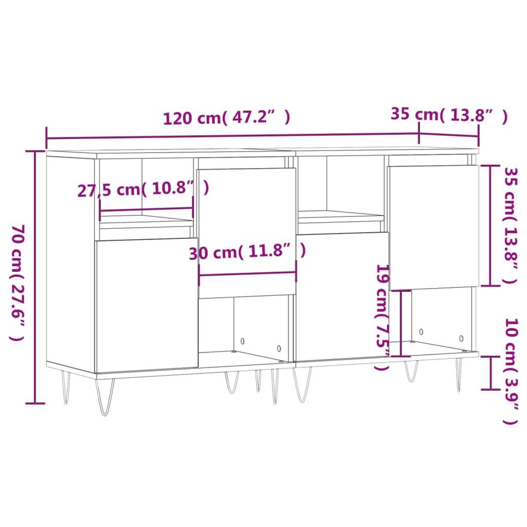 Voir la diapositive 6 : VIDAXL Buffets 2 pcs blanc bois d'ingenierie
