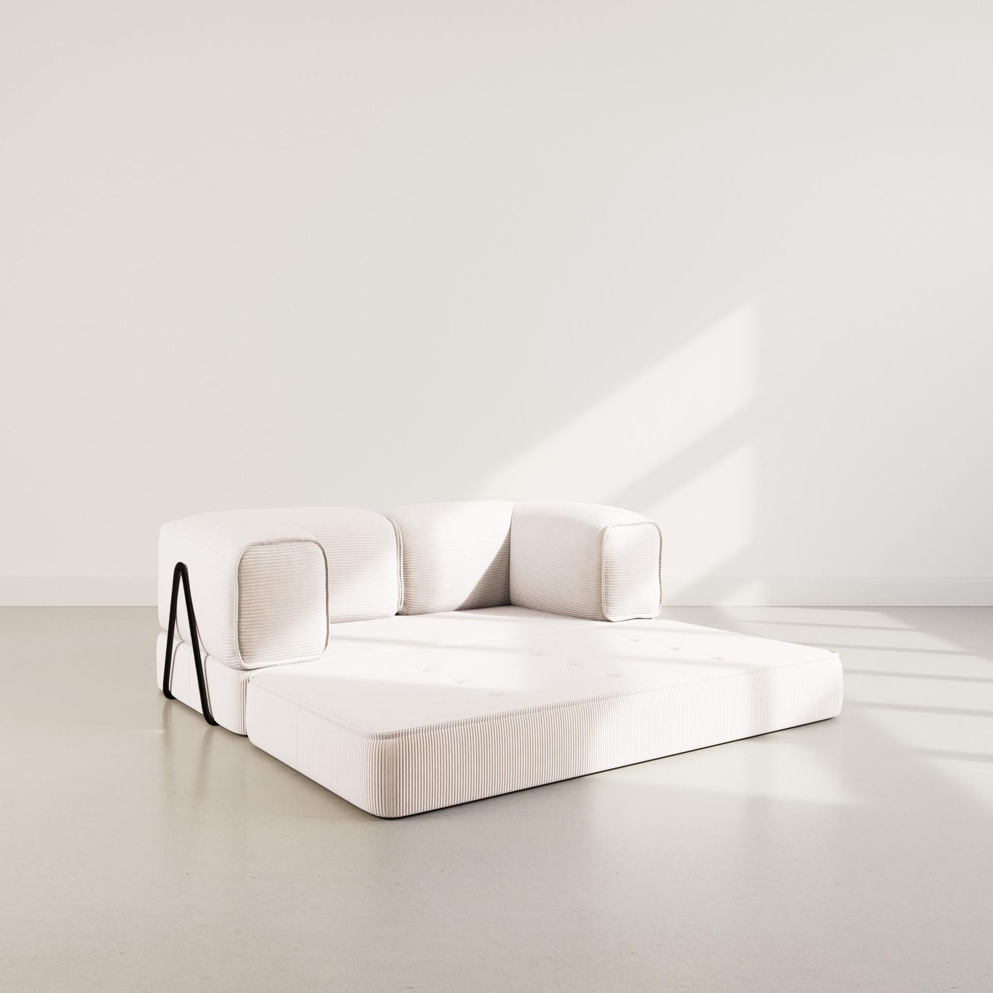 Voir la diapositive 2 : BEST MOBILIER Poppy - canapé 3 places convertible en velours côtelé