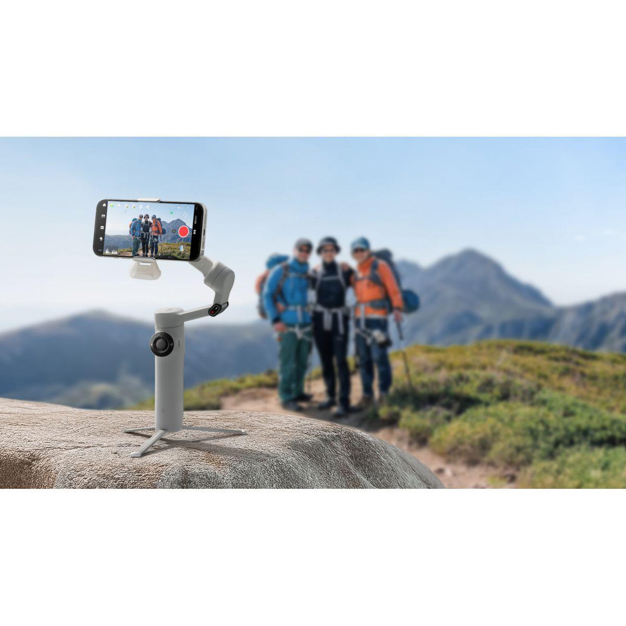 Voir la diapositive 4 : INSTA360 Stabilisateur flow 2 ai tracker bundle stone gray