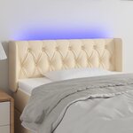 VIDAXL Tete de lit a LED Creme 103x16x78/88 cm Tissu