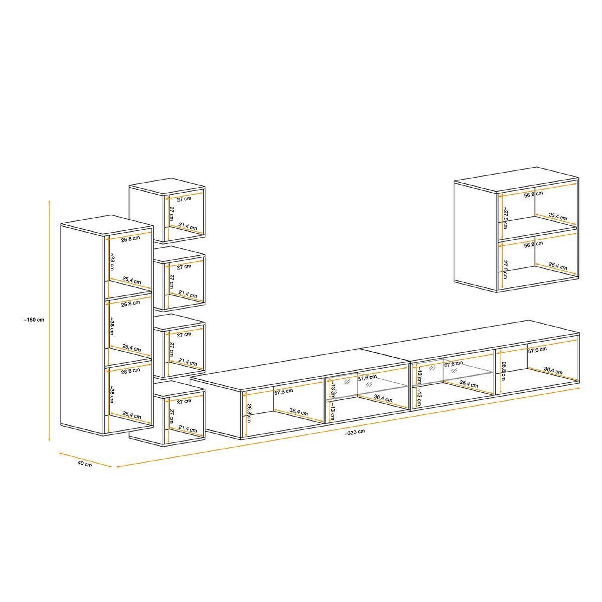 Voir la diapositive 4 : Paris Prix Ensemble meuble tv  switch xxvi  320cm blanc & naturel
