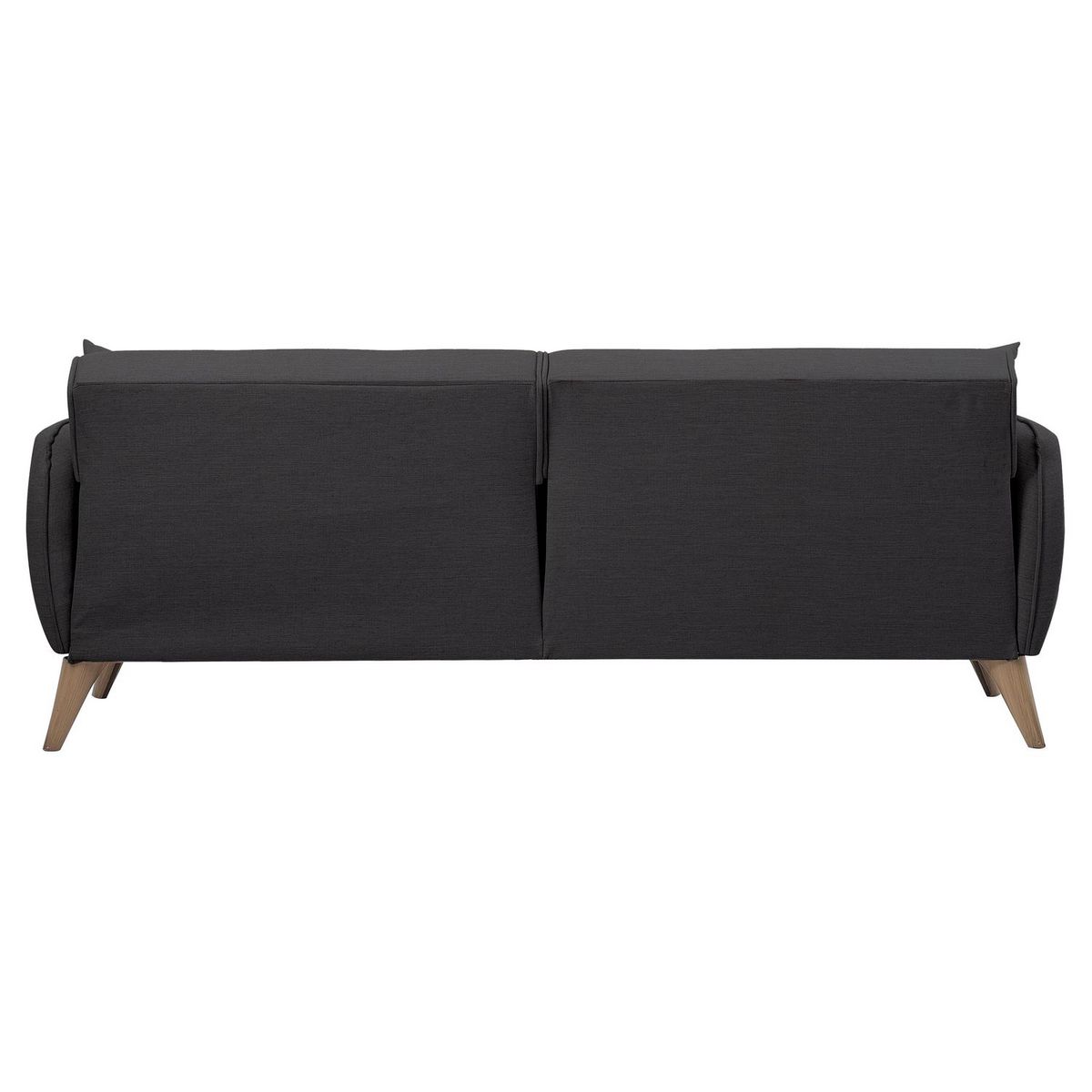 Canapé droit convertible 3 places tissu pieds bois clair BONJO