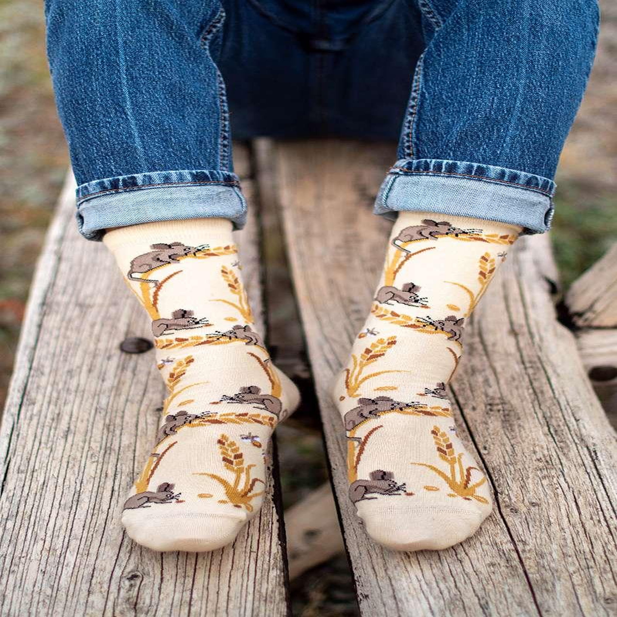 Voir la diapositive 4 : PIRIN HILL Chaussettes coton bio automne souris
