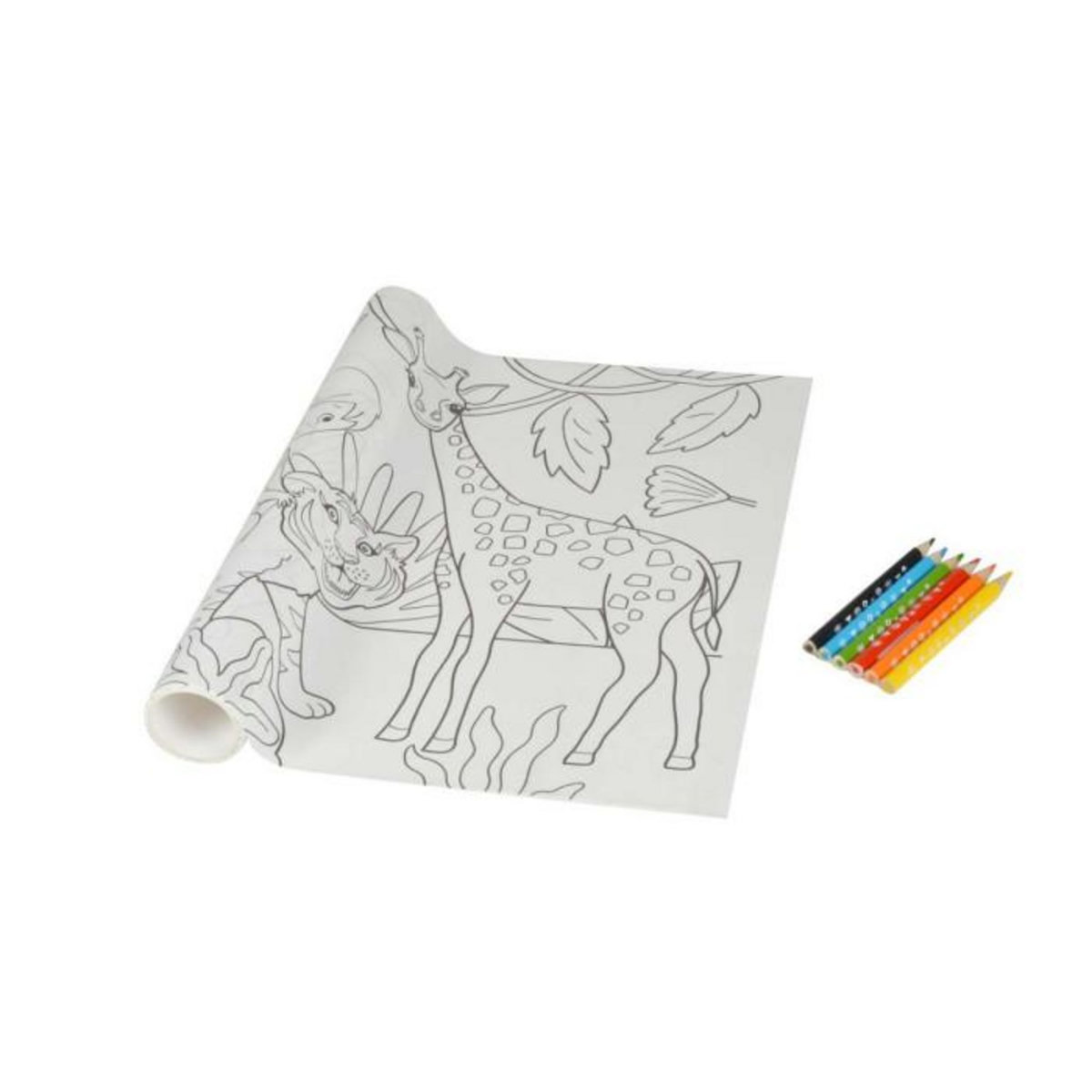 Paris Prix Poster Adhésif à Colorier  Jungle  30x206cm Blanc