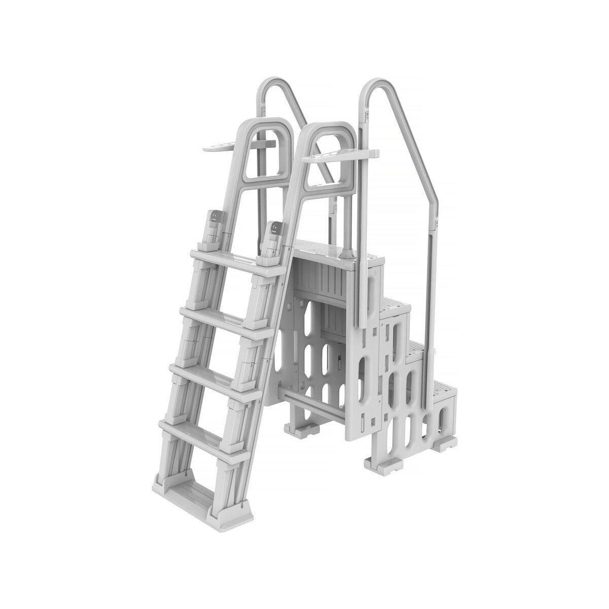 Habitat et Jardin Escalier double piscine  Mario  avec système de sécurité enfant