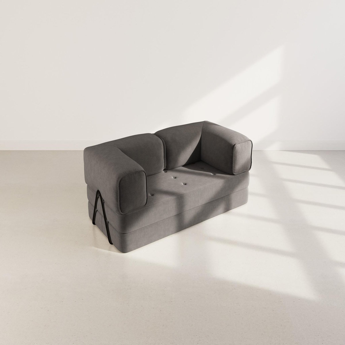 LISA DESIGN Poppy - canapé 3 places convertible en velours côtelé