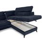 Voir la diapositive 3 : LISA DESIGN Marlo - canapé d'angle droit 5 places convertible avec coffre et têtières en velours texturé