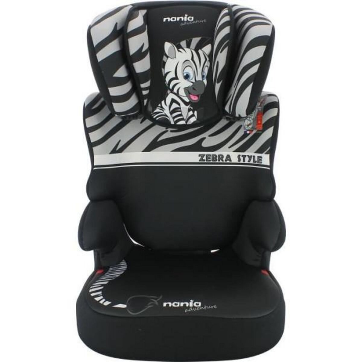 NANIA Siege Auto Rehausseur NANIA BEFIX - Isofix - Groupe 2/3 (15-36Kg) -  Avec dossier - Tetiere réglable en hauteur - Zebre - Fabriqué en Fran pas  cher 