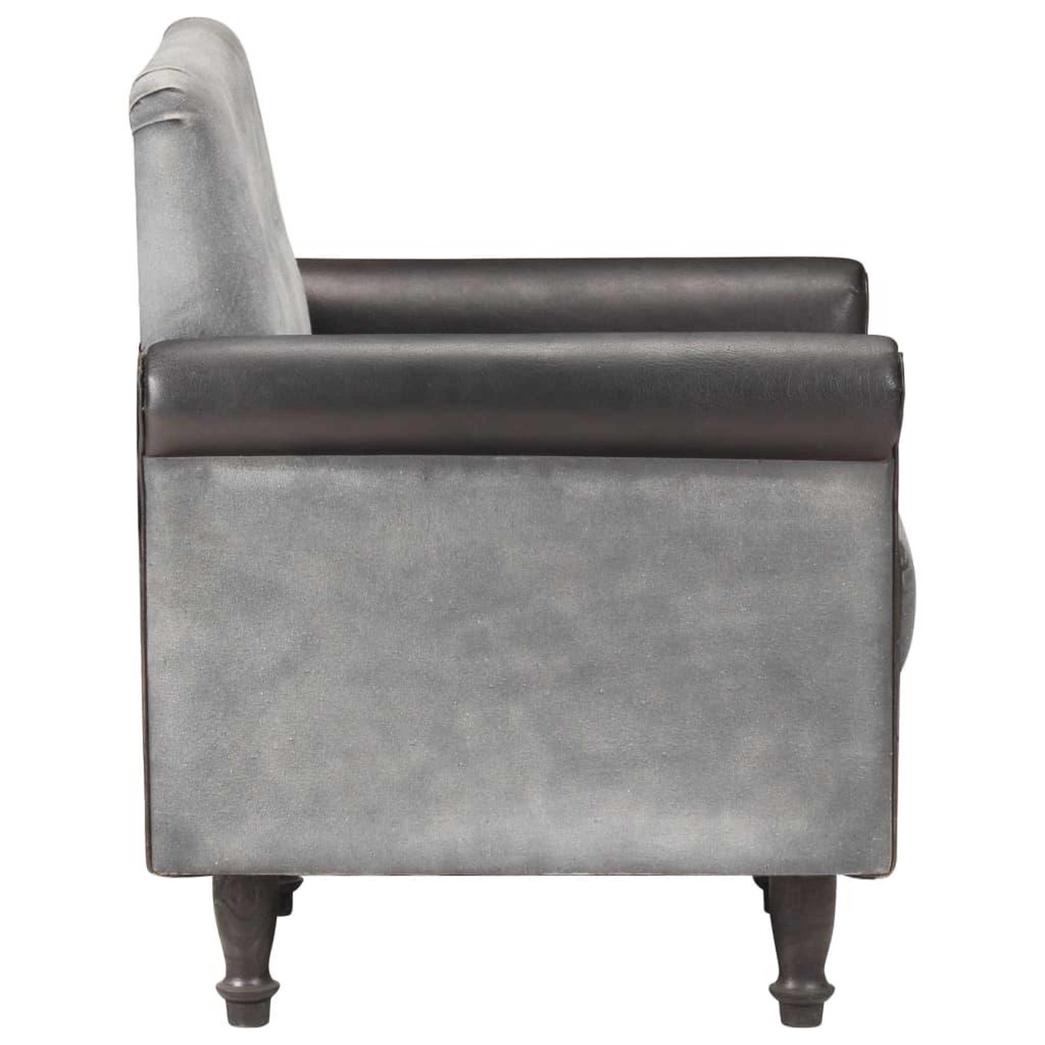 Voir la diapositive 3 : VIDAXL Chaise cabriolet noir cuir veritable et toile