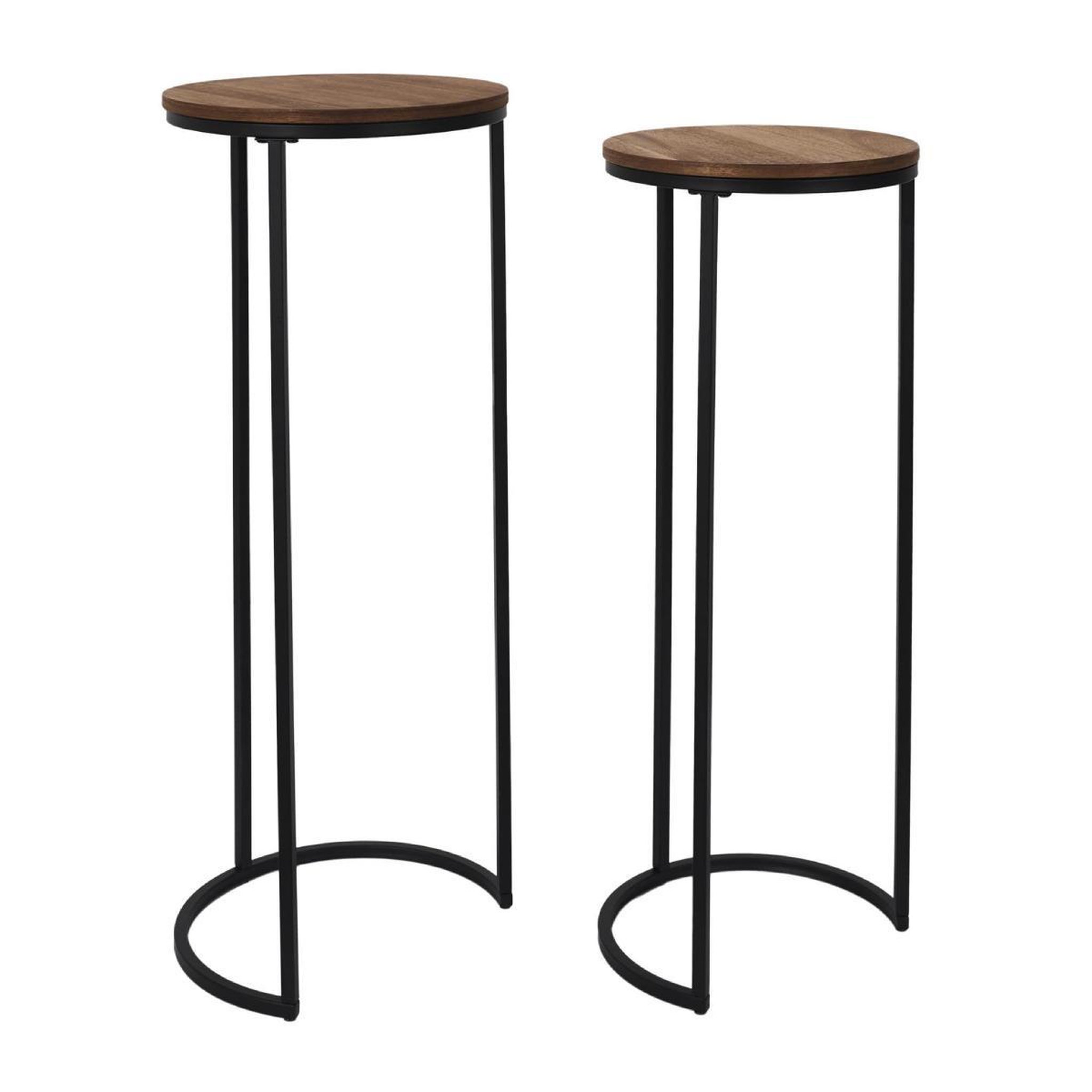 Voir la diapositive 2 : The Home Deco Factory Lot de 2 sellettes  gigogne  80cm marron