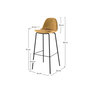 Voir la diapositive 4 : Rendez vous déco Lot de 2 chaises de bar en velours jaune 75 cm-Henrik