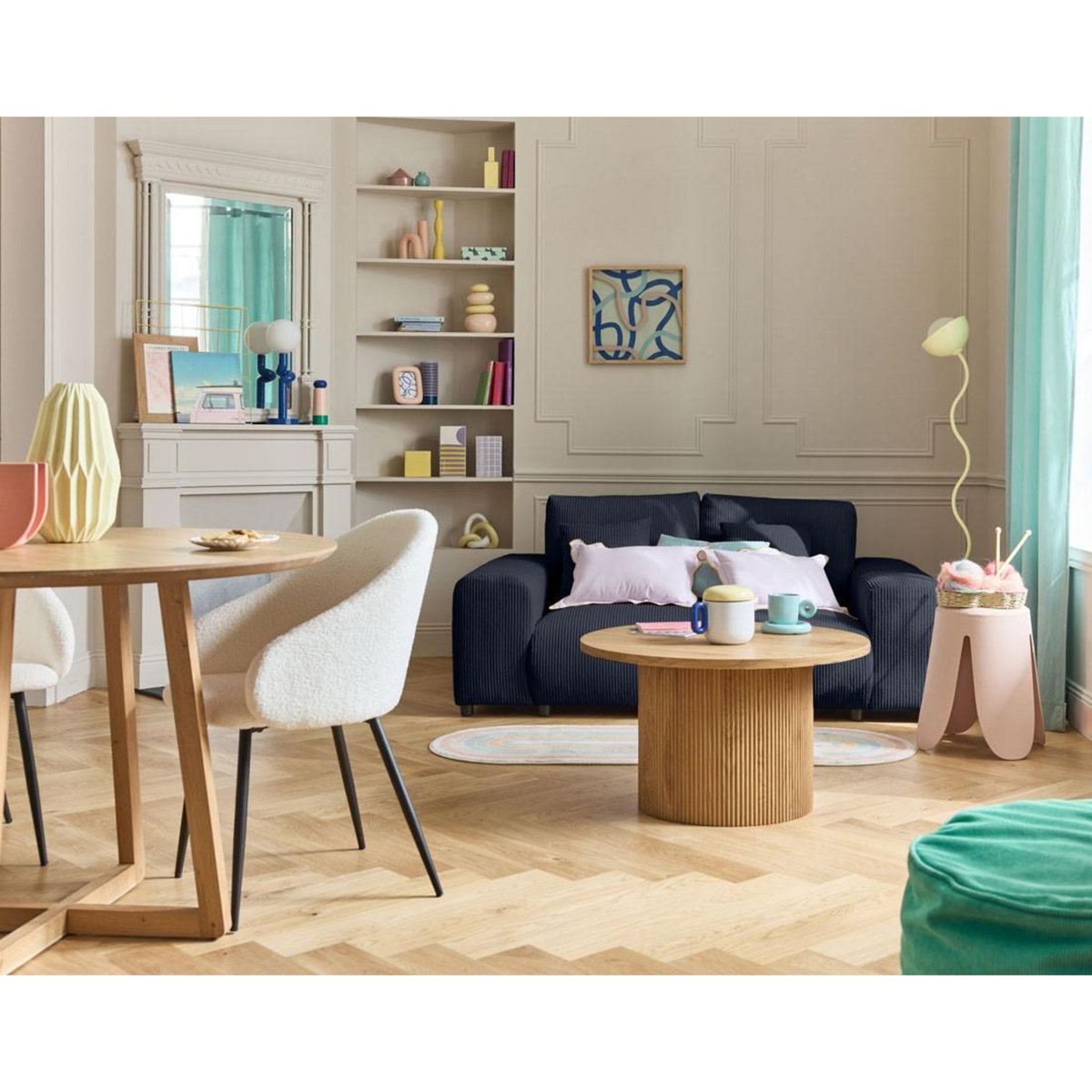 LISA DESIGN Garance - canapé droit 2 places - en velours côtelé