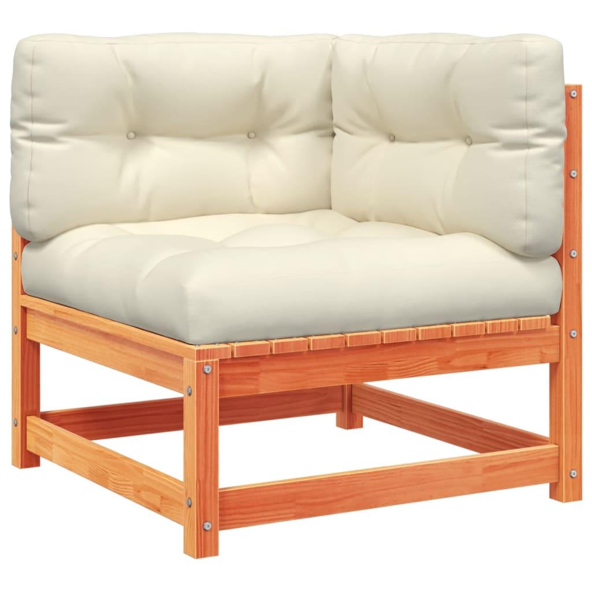 Voir la diapositive 4 : VIDAXL Salon de jardin 8 pcs avec coussins marron cire bois pin massif