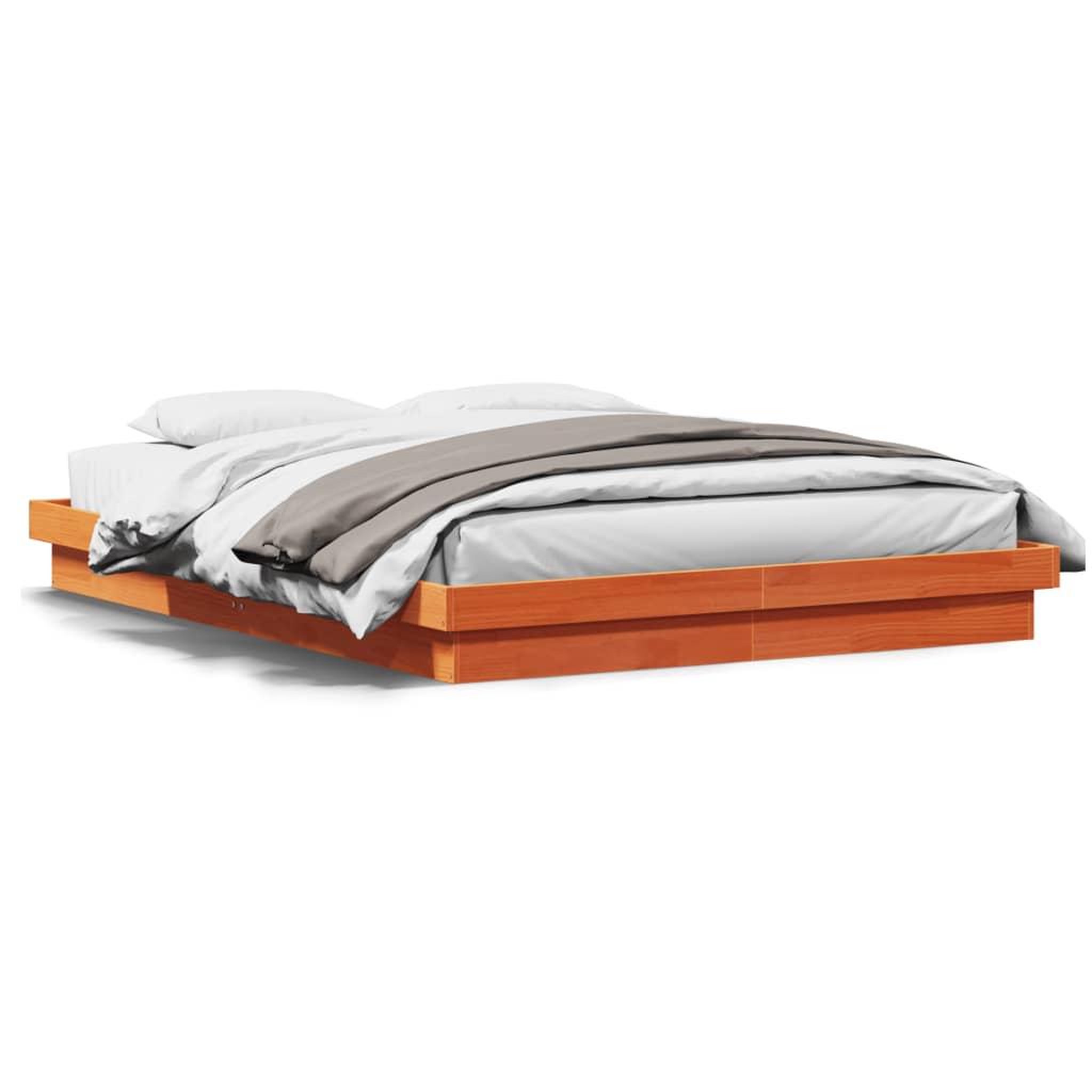 Voir la diapositive 4 : VIDAXL Cadre de lit a LED sans matelas 150x200 cm bois massif