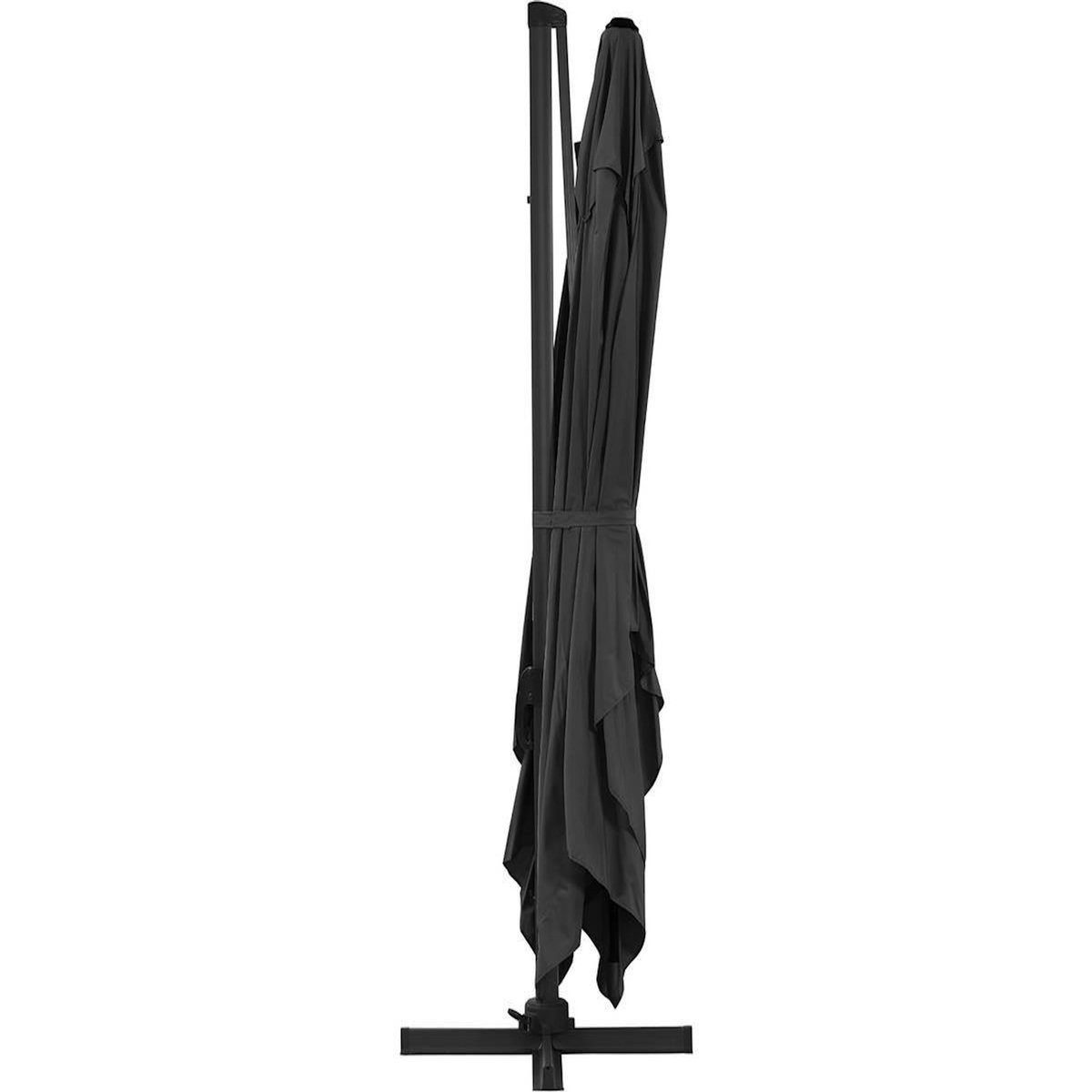 Habitat et Jardin Parasol jardin déporté Alu  Sun 4  - Rectangle - 3 x 4 m + Housse de protection - Noir