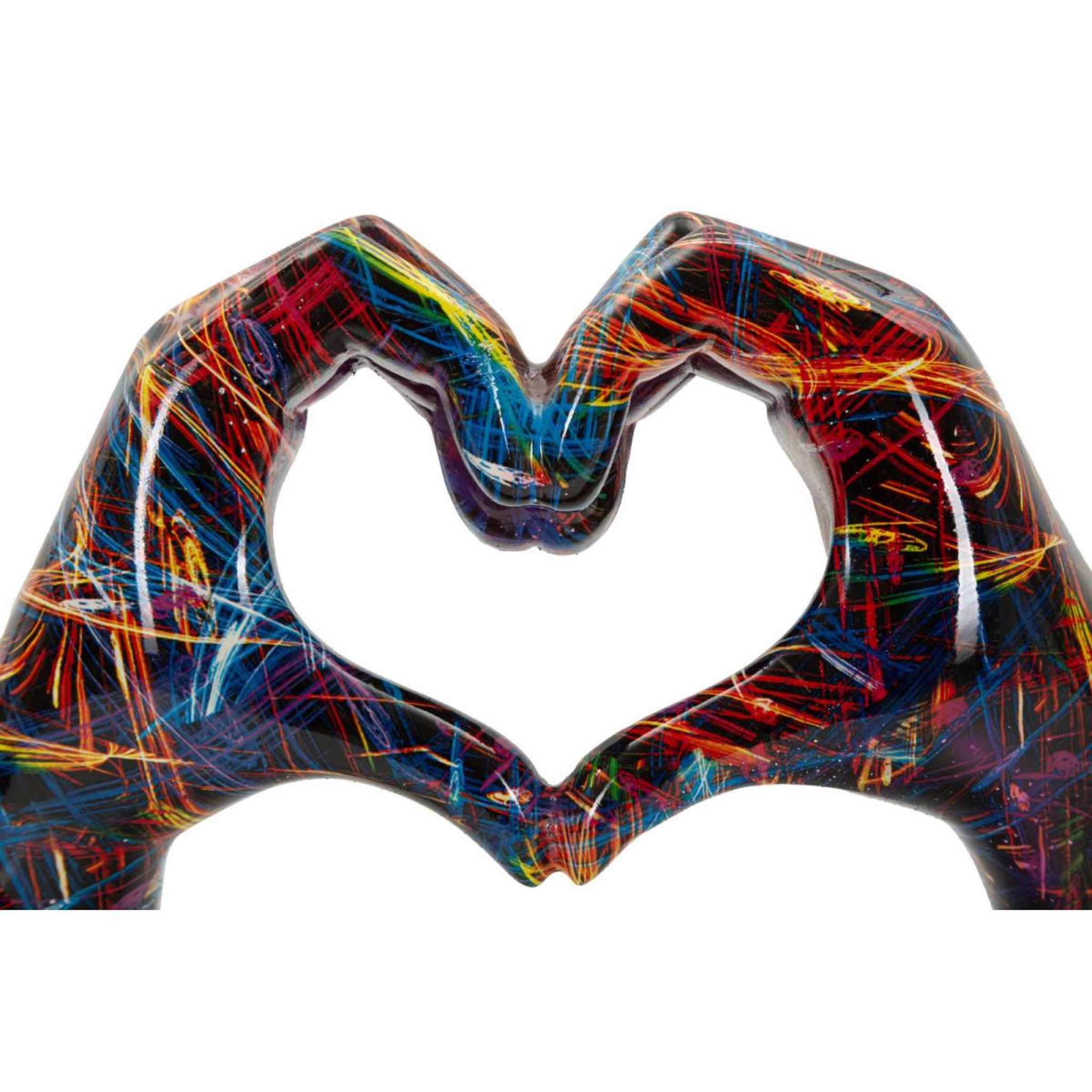 Voir la diapositive 4 : Paris Prix Mains cœur en résine  psyco  25cm multicolore