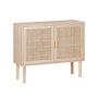 Voir la diapositive 1 : SWEEEK Buffet en décor bois et cannage - Camargue - 2 portes. buffet bas. 80x30x68cm
