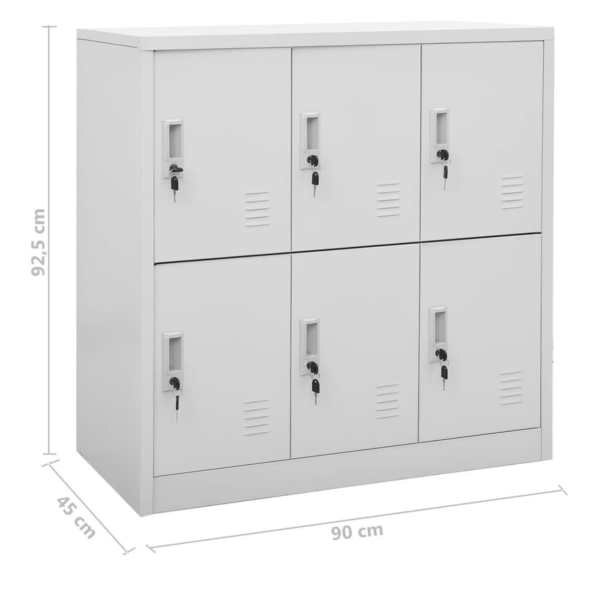 Voir la diapositive 6 : VIDAXL Armoires a casiers 5 pcs Gris clair 90x45x92,5 cm Acier