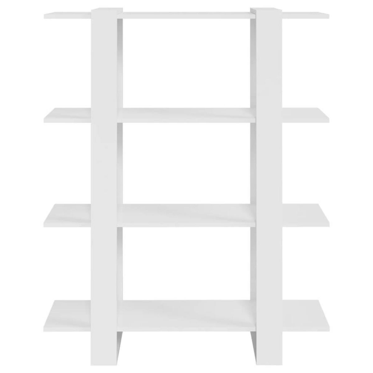 VIDAXL Bibliotheque/Separateur de piece Blanc brillant 100x30x123,5 cm