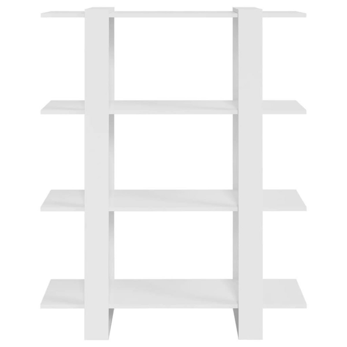 VIDAXL Bibliotheque/Separateur de piece Blanc brillant 100x30x123,5 cm