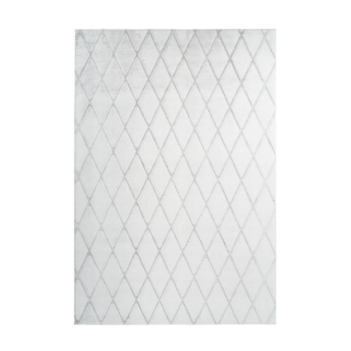 Paris Prix Tapis Shaggy Géométrique  Vivica  Blanc & Bleu Gris