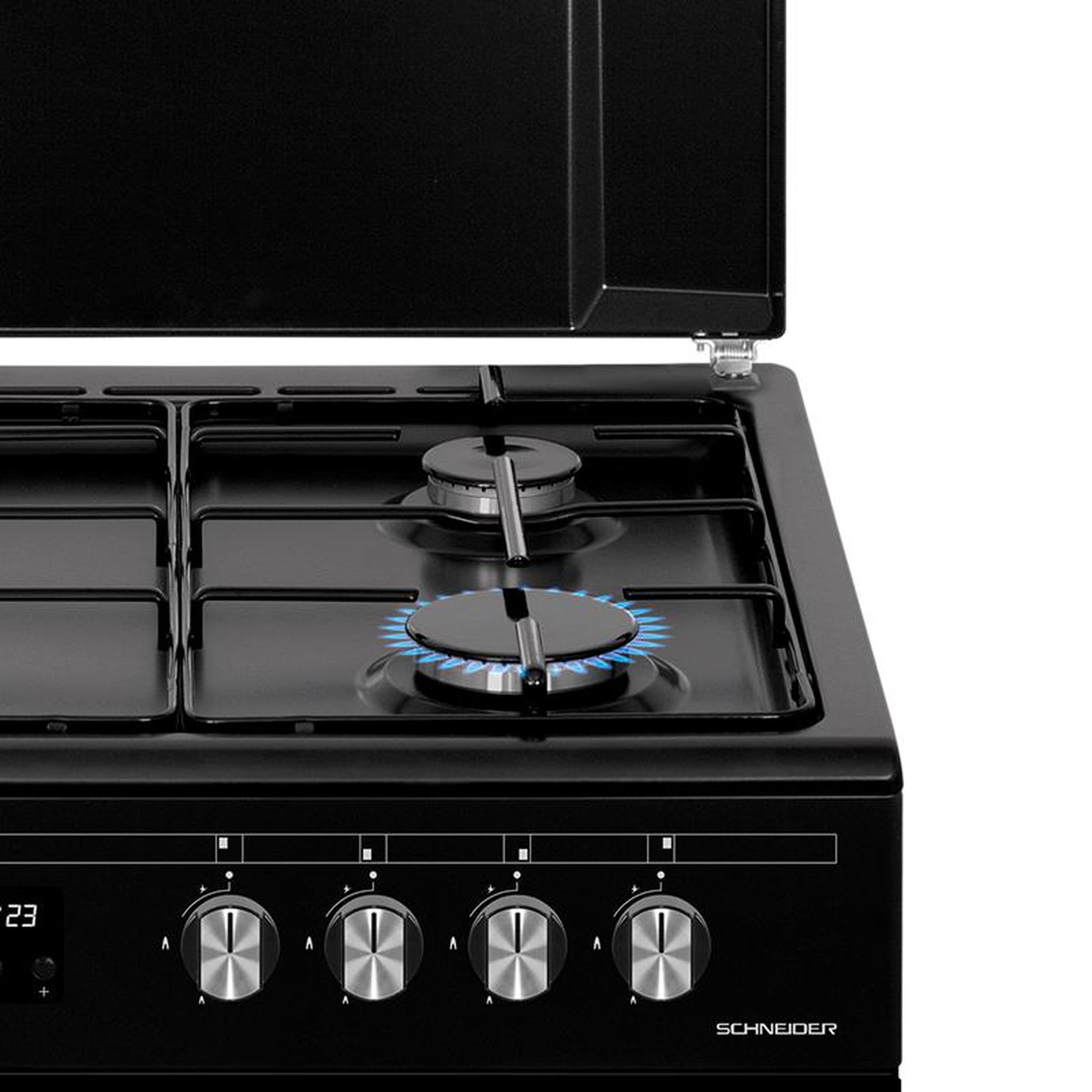 Voir la diapositive 4 : SCHNEIDER Cuisinière gaz Black mat - SCCG64C-BM